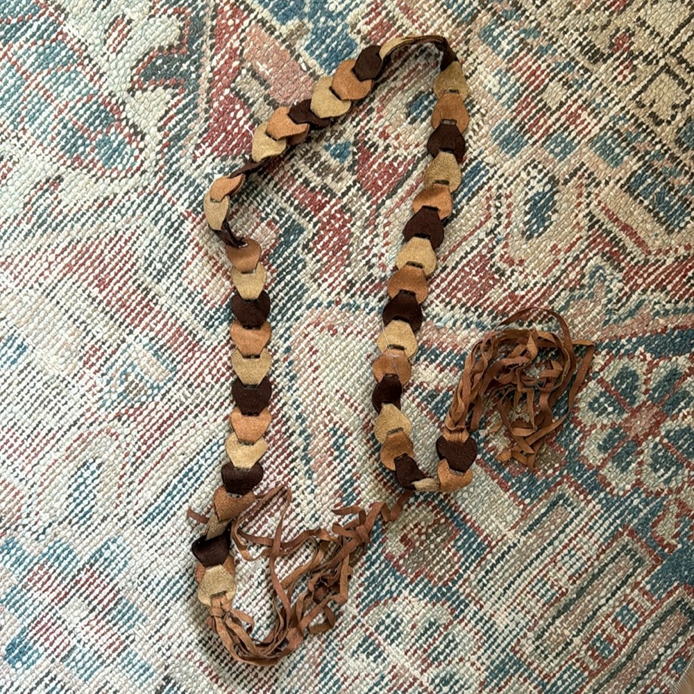 70s suede brown waist belt